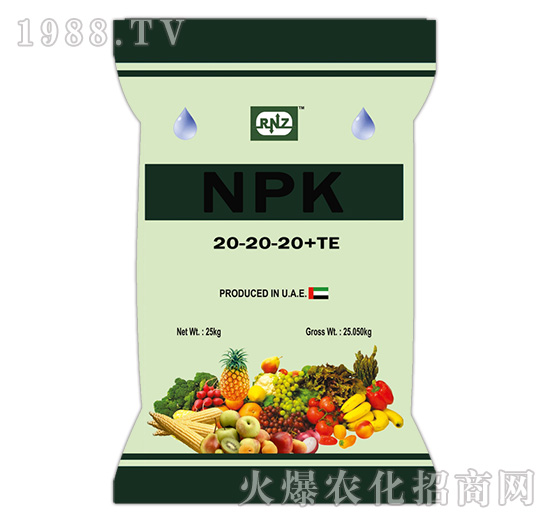 25kgRNZ水溶肥20-20-20+TE-九星惠農