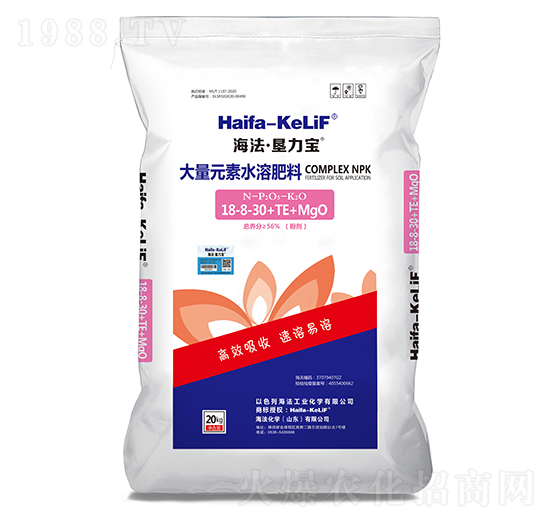 大量元素水溶肥料18-8-30+TE+MgO-海法·墾力寶-海法化學(xué)