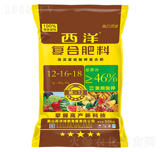 高濃縮硫酸鉀復合肥料12-16-18-西洋肥業(yè)