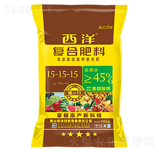 高濃度硫酸鉀復合肥15-15-15-西洋肥業(yè)