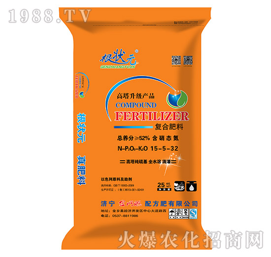 25kg硫基全水溶復(fù)合肥料15-5-32-根狀元-金網(wǎng)聯(lián)