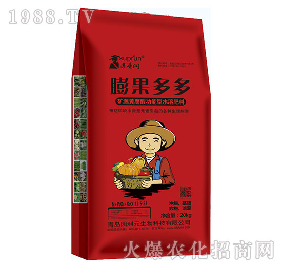 礦源黃腐酸功能型水溶肥料12-5-23-膨果多多-園利元