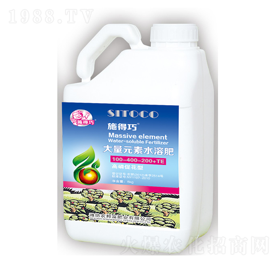 高磷促花型大量元素水溶肥100-400-200+TE-施得巧（桶）-農邦富