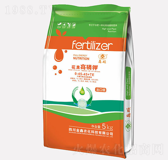 花果高磷鉀大量元素水溶肥0-45-45+TE-金鑫農(nóng)化