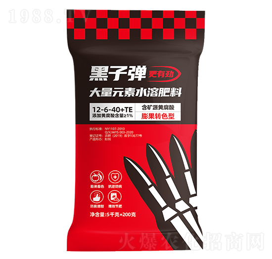 膨果轉色型大量元素水溶肥料12-6-10+TE-黑子彈-五易生