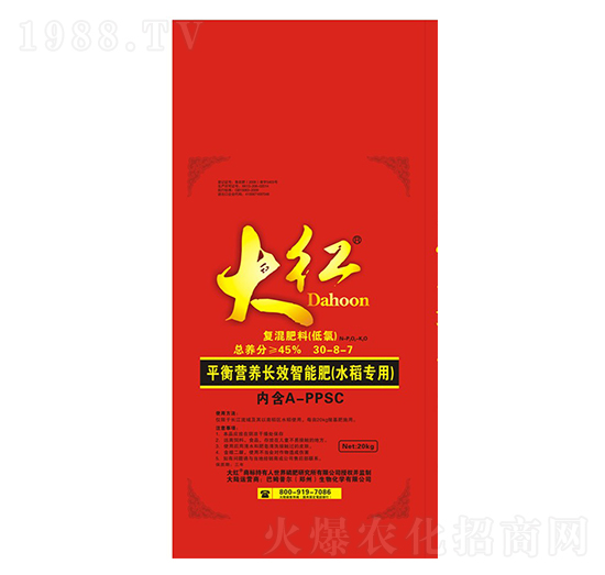 長(zhǎng)效智能肥水稻專用型30-8-7-大紅-巴姆普爾