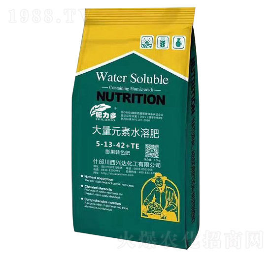 膨果轉(zhuǎn)色大量元素水溶肥5-13-42+TE-肥力多-興達(dá)化工