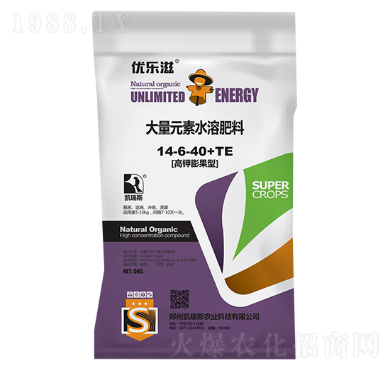 高鉀膨果型大量元素水溶肥14-6-40+TE-優(yōu)樂(lè)滋-凱瑞斯