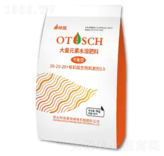 平衡型大量元素水溶肥料20-20-20+有機酸生物刺激劑-奧特施