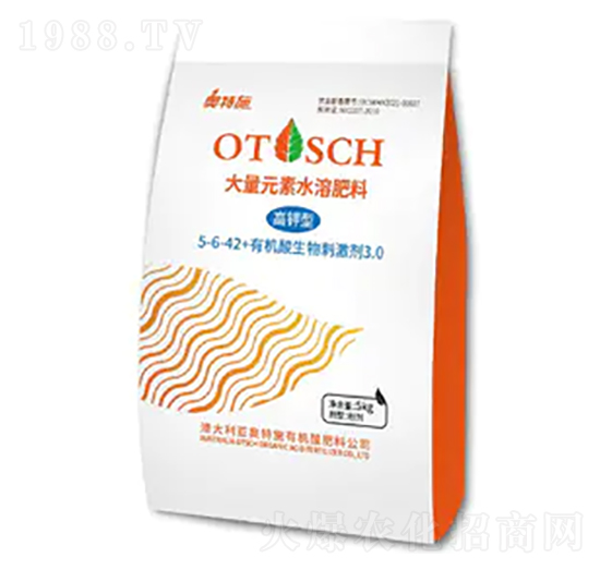 高鉀型大量元素水溶肥料5-6-42+有機酸生物刺激劑-奧特施