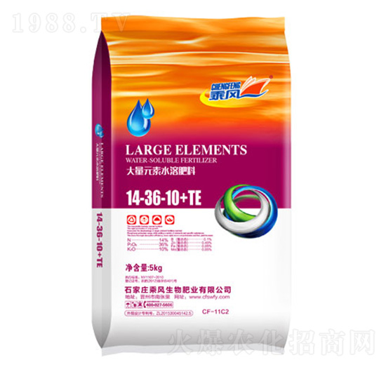 大量元素水溶肥料14-36-10+TE-乘風生物