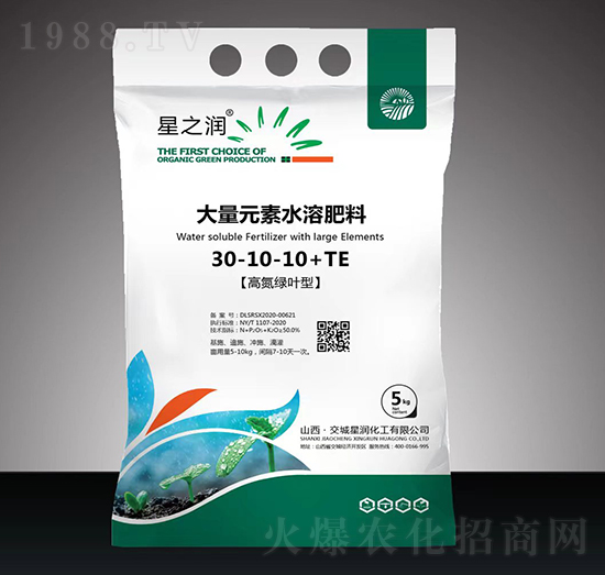 大量元素水溶肥30-10-10+TE-星潤化工
