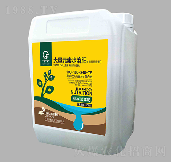 大量元素水溶肥料（液體）100-160-240+TE-長豐化工