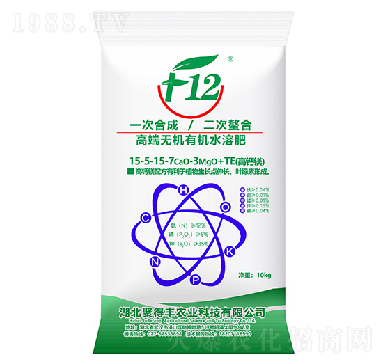 高端無機(jī)有機(jī)水溶肥料15-5-15-7CaO-3MgO+TE-聚得豐農(nóng)業(yè)