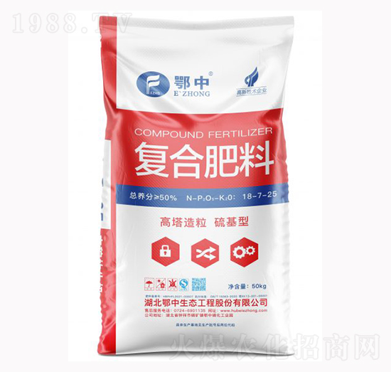 高塔造粒復(fù)合肥料18-7-25-鄂中