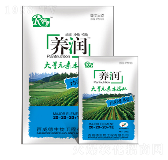 均衡營養(yǎng)型大量元素水溶肥20-20-20+TE-養(yǎng)潤-百威德