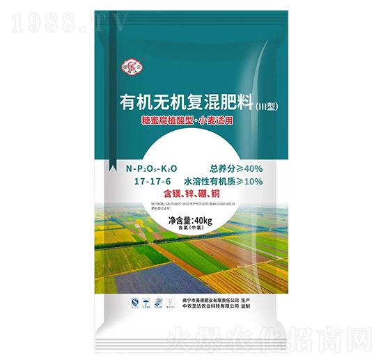糖蜜腐植酸型·小麥適用有機無機復(fù)混肥料17-17-6-德亞-和齊成