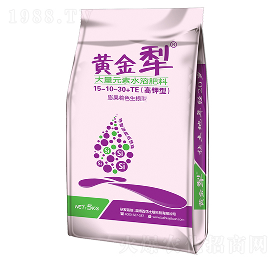 高鉀型大量元素水溶肥15-10-30+TE-黃金犁-百花集團