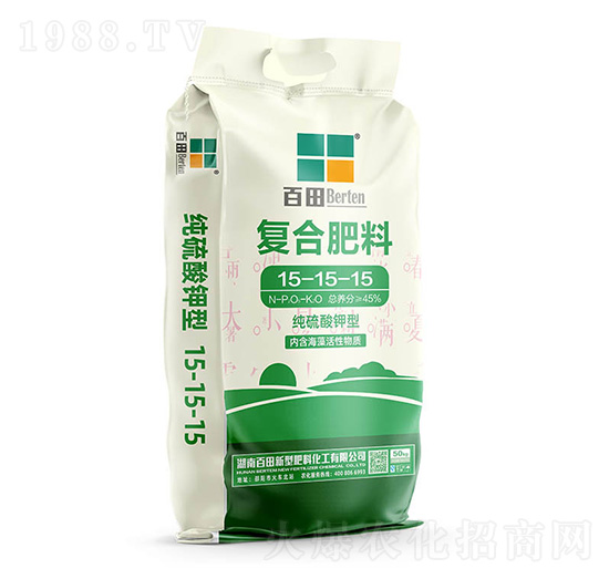 50kg純硫酸鉀型復(fù)合肥料15-15-15-百田