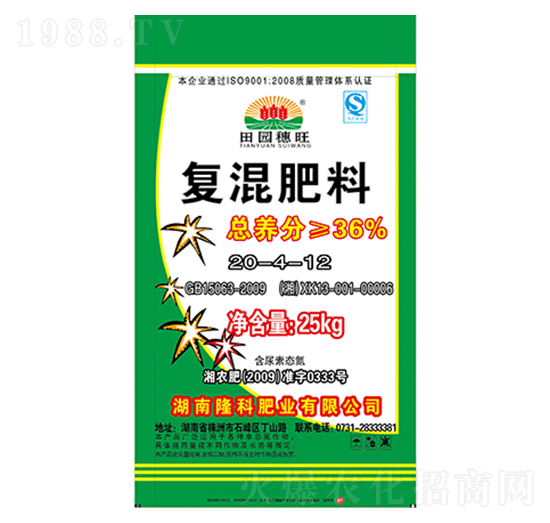 田園穗旺牌復混肥20-4-12-隆科農資