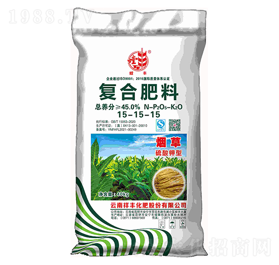 40kg煙草專(zhuān)用復(fù)合肥料15-15-15-螳豐-弘祥化工
