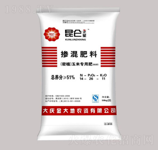 玉米（密植）專(zhuān)用肥摻混肥料14-26-11-昆侖之美-永利科技