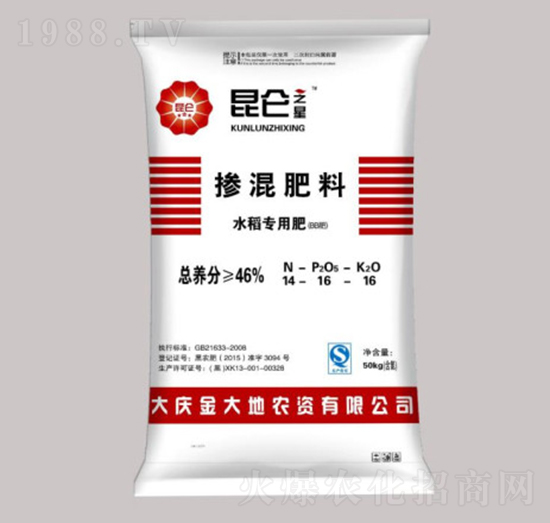 水稻專用摻混肥料14-16-16-昆侖之美-永利科技