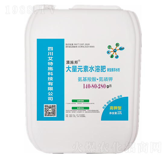 高鉀型大量元素水溶肥140-80-280-滴施邦-艾特施