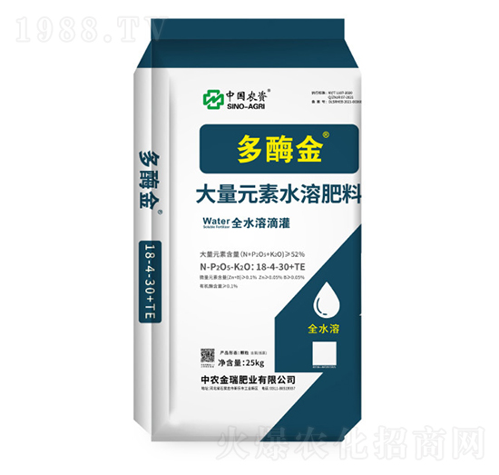 大量元素水溶肥料18-4-30+TE-多酶金-中農金瑞