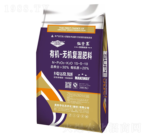 有機(jī)-無機(jī)復(fù)混肥料15-5-10-粒金黑-美凱華