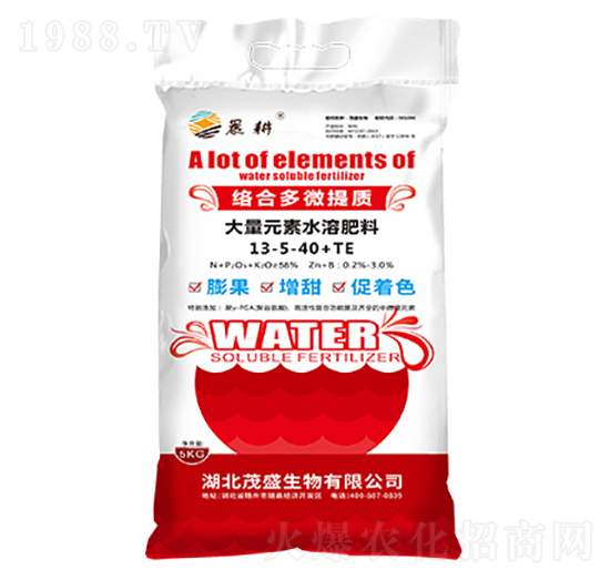 絡合多微提質(zhì)大量元素水溶肥料13-5-40+TE-晨耕-茂盛生物