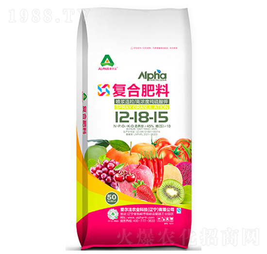 噴漿造粒復(fù)合肥料12-18-15-愛爾法