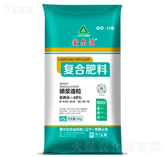 噴漿造粒復(fù)合肥料26-10-12-愛爾法