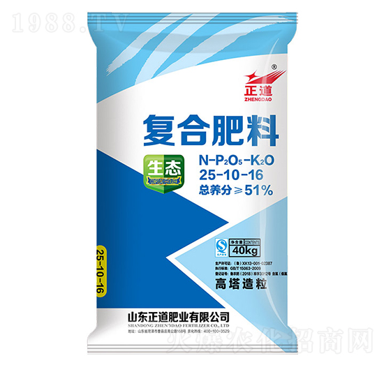 40kg高塔造粒復(fù)合肥料25-10-16-正道-祥云農(nóng)業(yè)