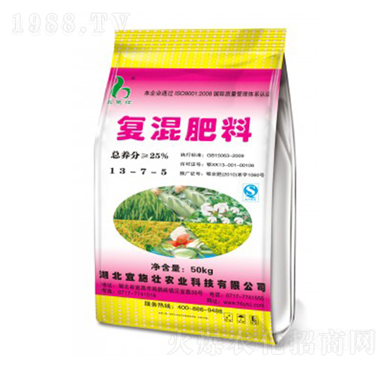 25%氯化鉀復混肥13-7-5-宜施壯