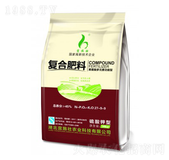 45%硫酸鉀復(fù)合肥27-9-9-宜施壯
