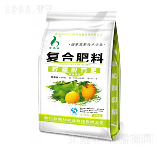 檸檬配方復(fù)合肥料16-4-15-宜施壯