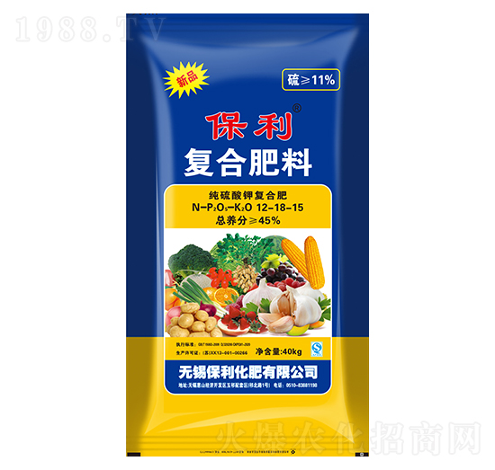 純硫酸鉀復(fù)合肥12-18-15-保利化肥