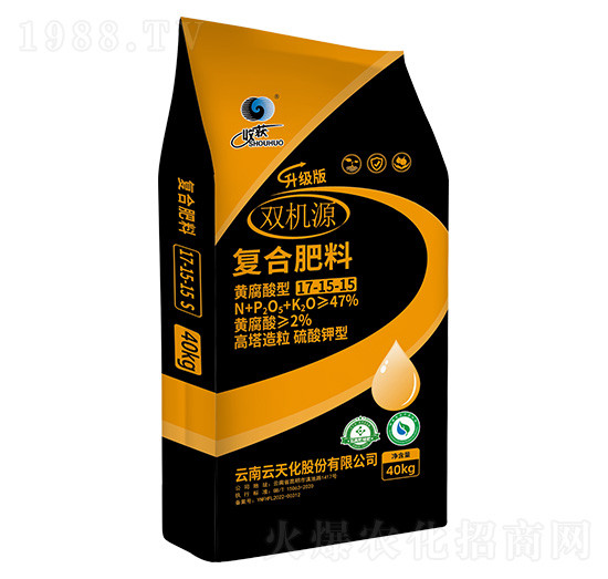 高塔造粒硫酸鉀型復(fù)合肥料17-15-15-雙機(jī)源-云天化