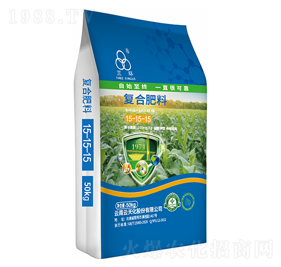 硫酸鉀型含硝態(tài)氮復(fù)合肥料15-15-15-三環(huán)-云天化