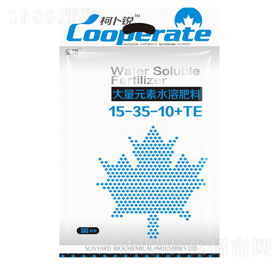 大量元素水溶肥料15-35-10+TE-柯卜銳-燊陽(yáng)化工