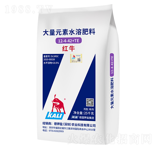 紅牛大量元素水溶肥料12-4-42+TE-德鉀鹽農(nóng)業(yè)