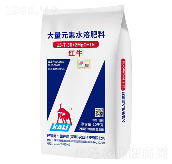 紅牛大量元素水溶肥料15-7-30+2MgO+TE-德鉀鹽農業(yè)