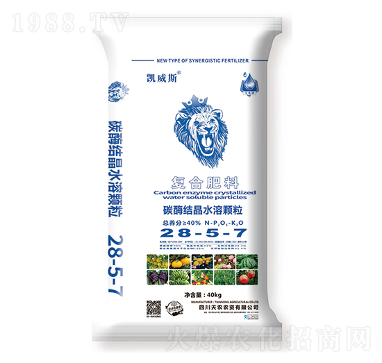 碳酶結(jié)晶水溶復合肥料28-5-7-凱威斯-天農(nóng)農(nóng)資