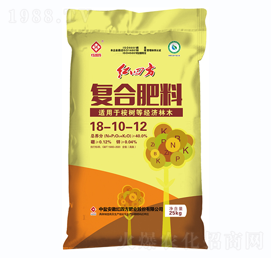 經(jīng)濟林木適用復合肥料18-10-12-紅四方