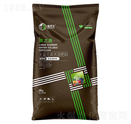 高鉀型大量元素水溶肥料6-6-40+TE-果之美-施邦豐