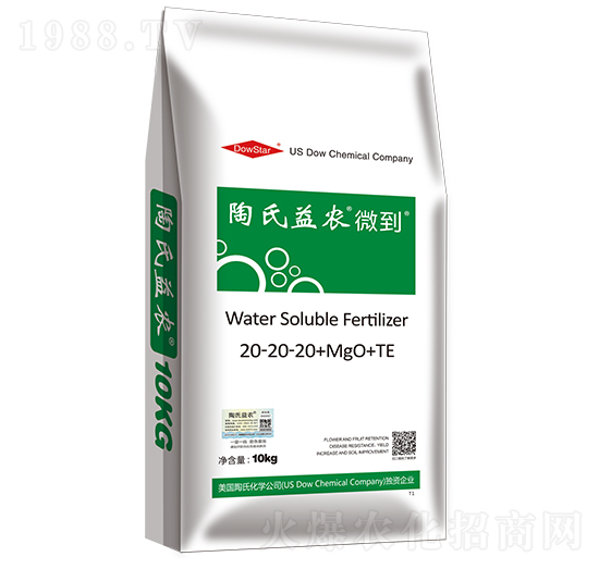 大量元素水溶肥料20-20-20+MgO+TE-微到-陶氏益農(nóng)