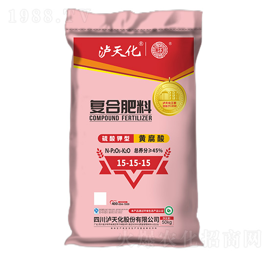 50kg硫酸鉀型復合肥料15-15-15-工農(nóng)-瀘天化