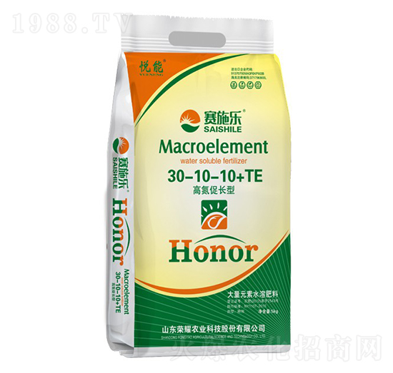 高氮促長型大量元素水溶肥30-10-10+TE-悅能-榮耀農(nóng)業(yè)