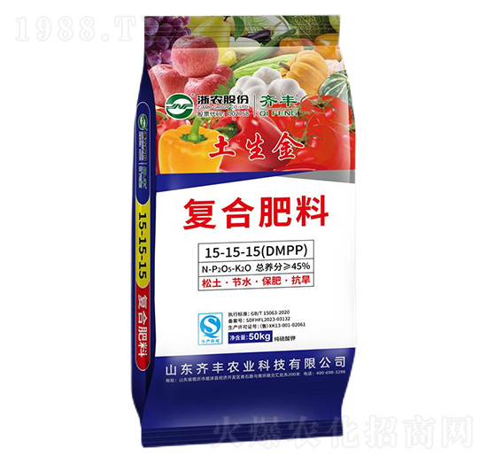 50kg純硫酸鉀復合肥料15-15-15-土生金-齊豐農(nóng)業(yè)